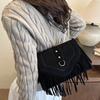 Fashionable Bohemian Tassel Crossbody Bag Women Single Shoulder Mobile Bag Vintage Suede Leather Handbag Commuting Travel Handba