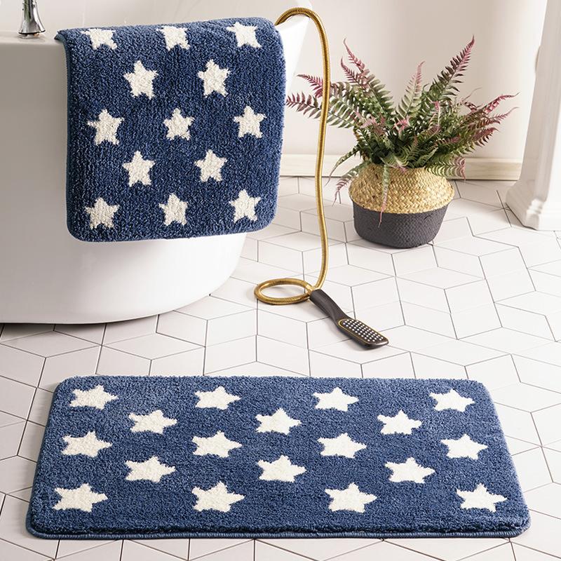 Geometric Bathroom Floor Mat Entrance Carpet Bedroom Door Toilet Door Mat Absorbent Foot Mat Bath