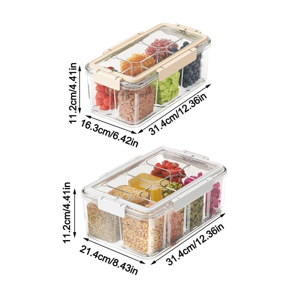 9 Grids Divided Serving Tray Clear Snack Fruits Box Portable Kitchen Storage Box  Food Storage