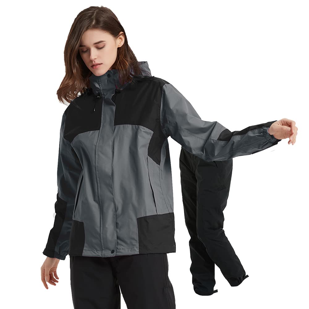 

Дождевик для гольфа Arashiyama и горный водонепроницаемый размер женский комплект, дождевик, ветровка, парка, (Грей, С.)