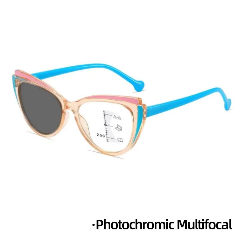 Unisex Stylish Outdoor Light-sensitive Presbyopic Eyeglasses Cat Eye Far Sight Glasses Progressive Multi-focal Reading Eyewear