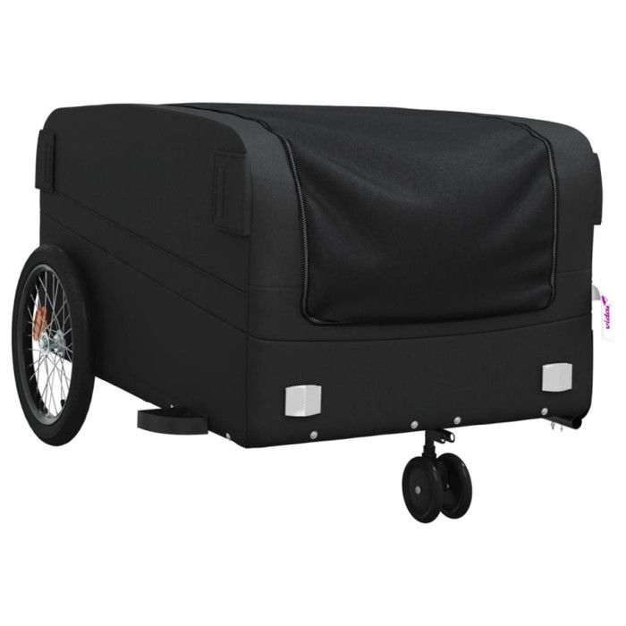 VidaXL Bicycle Trailer, Transport Cart with Safety Flag, Bicycle Stroller with Wheels and Hitch, 94073