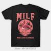 Divertente Milf Man Amo i Fenicotteri Donna T Unisex Maglietta Cotone Fitness Maglietta Oversize Abbigliamento Uomo Streetwear