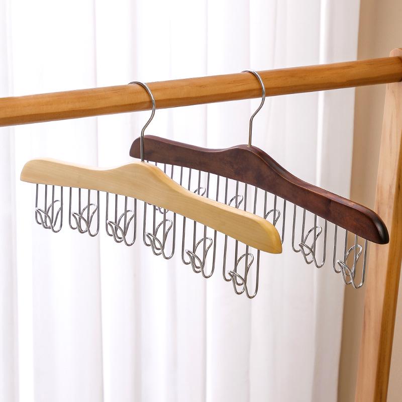 Wieszak z litego drewna, antypoślizgowy, z szerokimi ramionami, do suszenia ubrań i wsparcia garderoby
