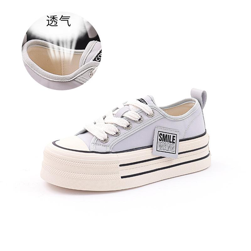 Women's shoes 2025 spring new women's heightened platform white shoes women's casual versatile muffin baseplate shoes