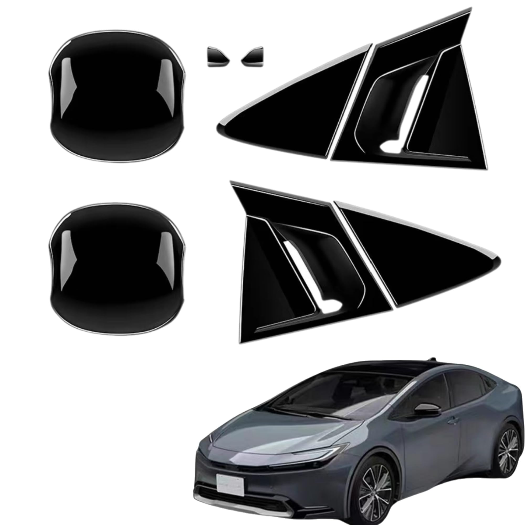 

EopTatoo Custom Parts Accessories for the New Prius 60 Door Handle Switch Panel Cover Exterior Accessories Series, Garnish, Dress-Up (Piano Black)