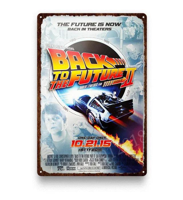 Back To The Future Poster Metal Tin Sign Vintage Home Decor Movie Wall Sticker Metal Plaque Retro Iron Painting Room Decor 30x40