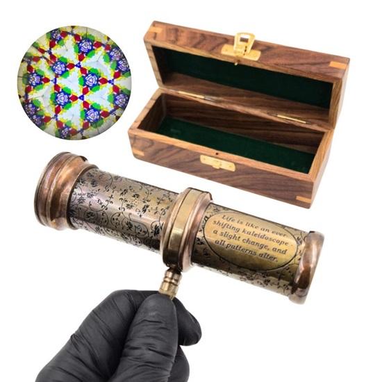 

Калейдоскоп Латунь Подарок для детей, Подарок на день рождения для сына, Подарок с индивидуальной гравировкой Юбилей Рождество