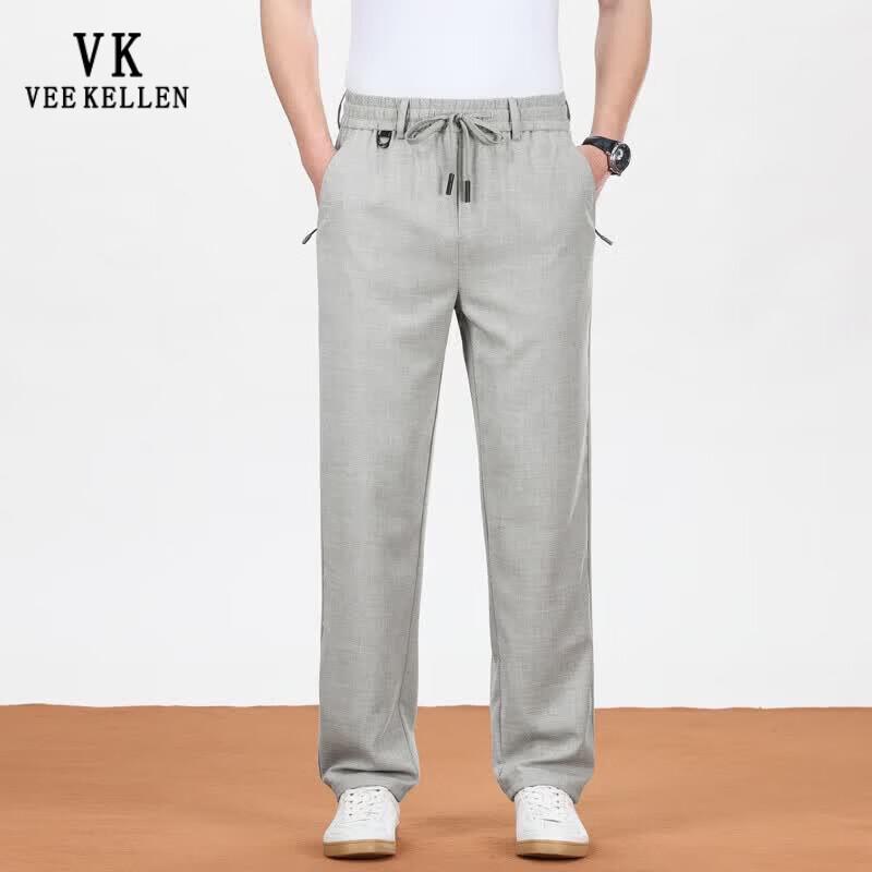 Pantalones Casuales de Pierna Recta para Hombre VEE KELLEN de Mezcla de Lyocell