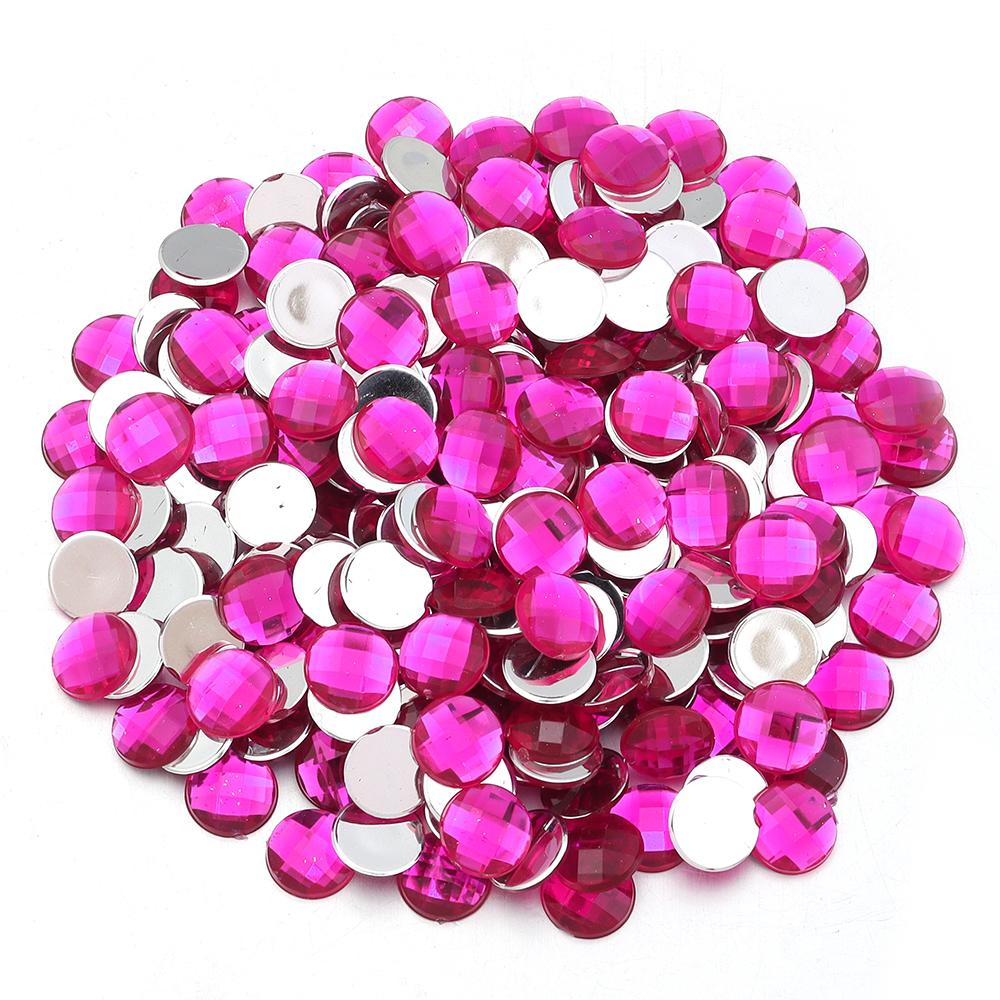 200pcs Round Flatback Acrylic Rhinestones Colorful Cabochon Beads For Jewelry Making DIY Necklace Earrings Hairclip Accessories