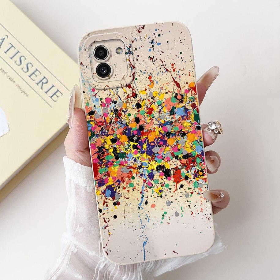 For Samsung Galaxy A03 Case SM-A035F Silicone Cover Popular Flower Lens Protective Bumper For Samsung A03 4G A 03 GalaxyA03 Capa