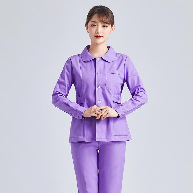 Women's Short Sleeve & Long Sleeve Dark Green Nurse Uniform Set