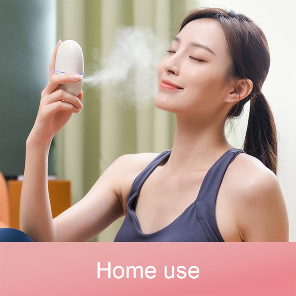 35ML Humidifier Mist Spray Steam Handheld USB Operated Nanometer Little Bear with Cosmetic Mirror for Travel Home Use
