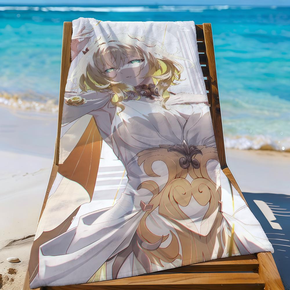 

Game Aglaea Honkai Star Rail Towel Sports Quick Dry Travel Camping Gear Sandproof Soft Light Large Beach Towel W30*H60(CM)