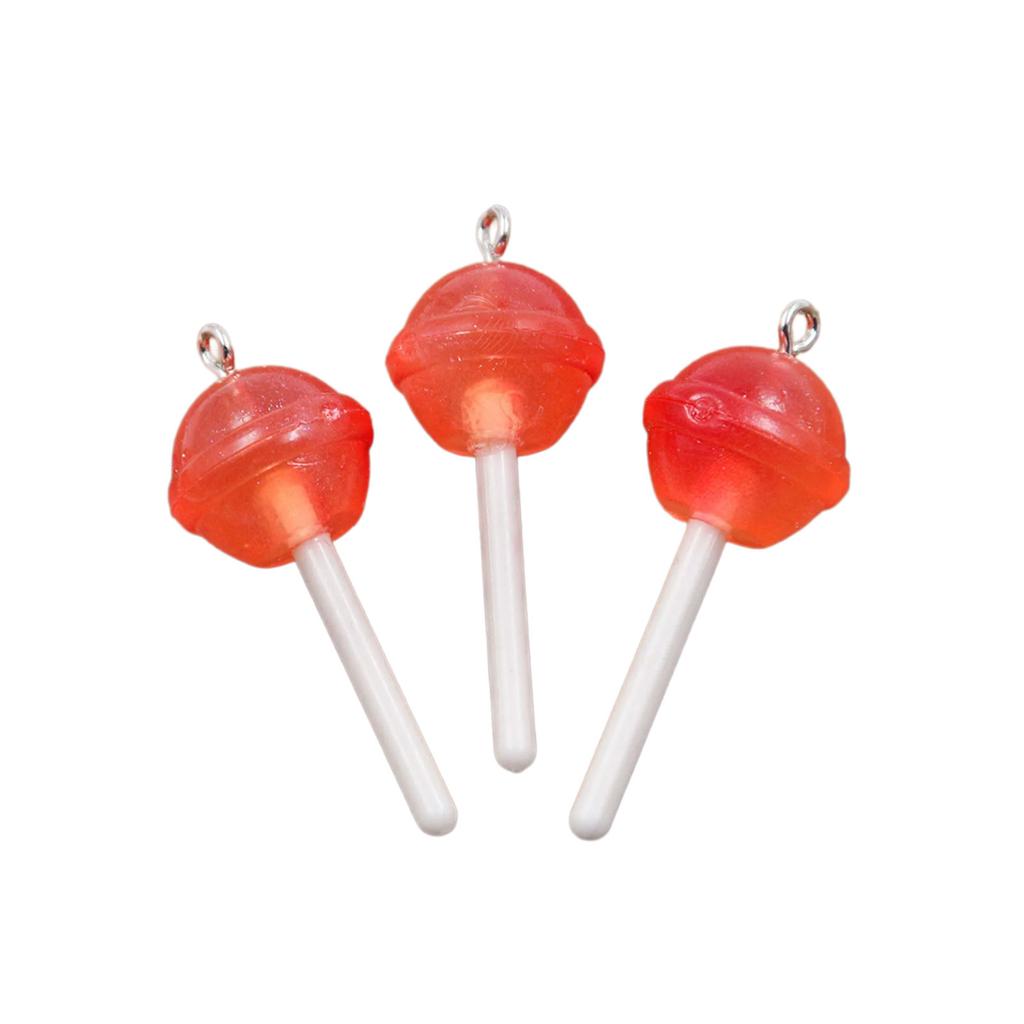 3 Pieces Unique Star Heart Circle Lollipop Pendant With Sturdy Resin Materials Coating for Everyday Casual Wear