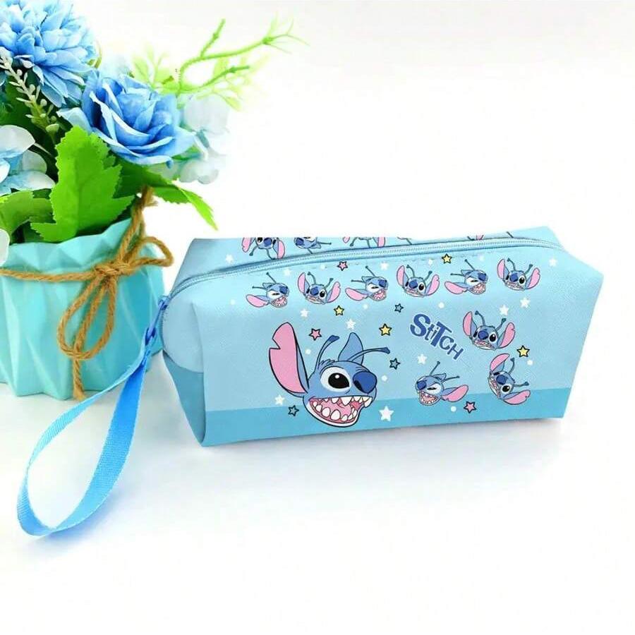 

MINISO Kawaii Stitch Мультяшна Сумка для Ручок Великої Місткості Студентська Сумка для Канцелярського приладдя Stitch Мила Дитяча Багатофункціональна Сумка для Зберігання E
