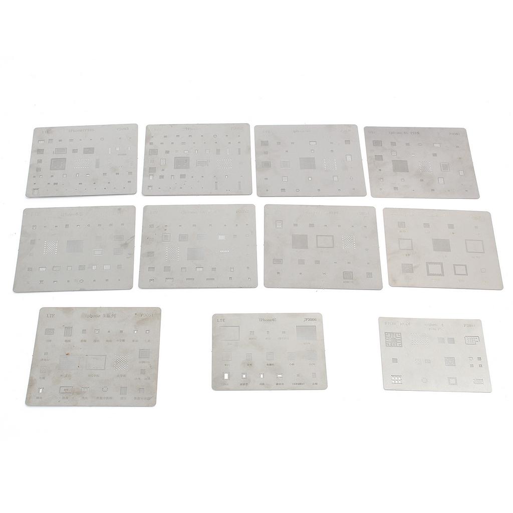 Buy 11 Piece Silver IC Rework Stencil Template For Iphone 4/4S/5/5S/6 ...