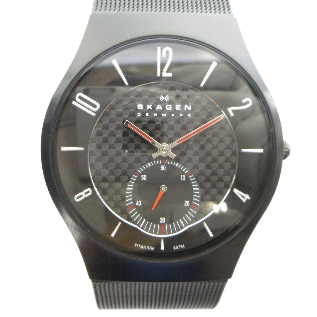 Used Skagen SKAGEN 805XLTBB Watch Quartz Logo Small Second Black Dial Black GY11 /MQ