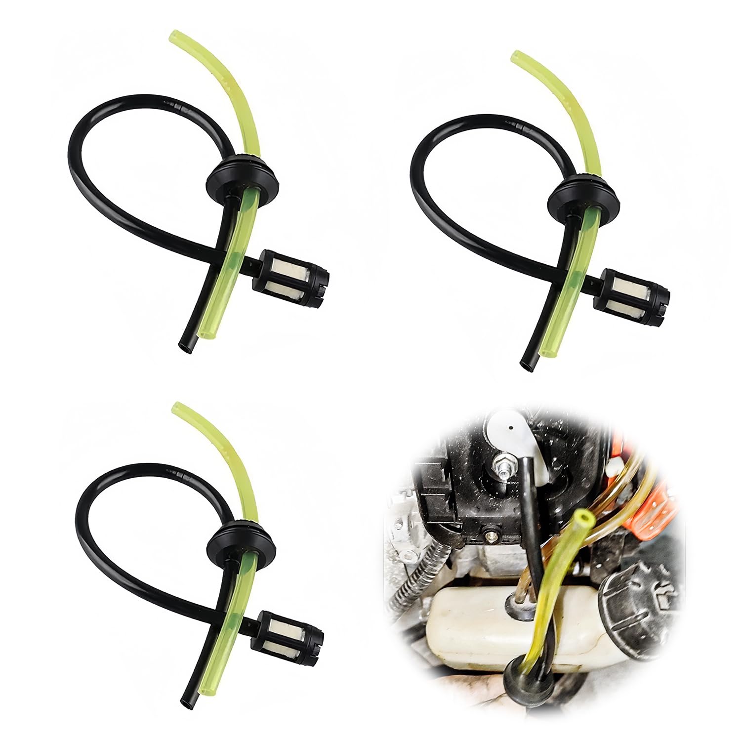 

PAVIKE Lawn Mower Parts 3 Pieces Lawn Mower Fuel Hose Lawn Mower Fuel Hose Set Lawn Mower Replacement Parts Replacement Lawn Mower Accessories