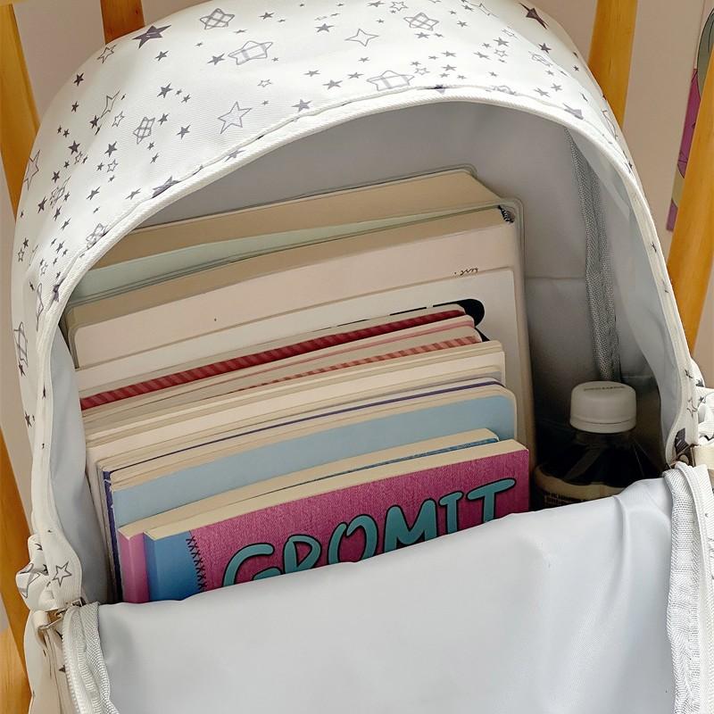 Schoolbag Japanese Ins New High-value Fresh and Sweet Star Backpack Junior High School Students Lightweight Large-capacity Backpack