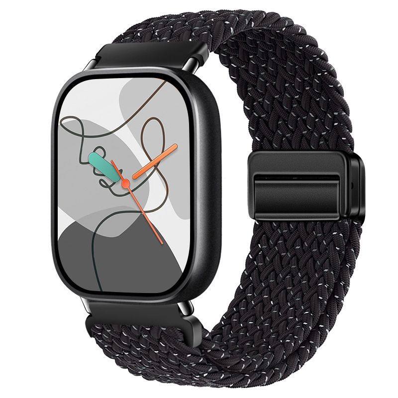 For Redmi Watch 6/5/4 XiaoMi Mi Band 8 Pro Quick Release Magnetic Woven Nylon Band Adjustable Breathable Sport Wristband