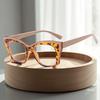 Popular Gradient Color Fashion Square Anti Blue Light Glasses Women Trendy Oversized Transparent Computer Glasses
