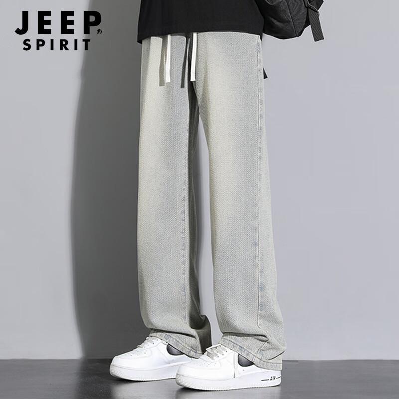 JEEP SPIRIT Men's Loose Fit Straight-Leg Denim Jeans