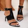 2025 New Summer Fashion Solid Color Sexy Open Toe Buckle Thin Sandals Elegant Dress Party Comfortable High Heels 35-42