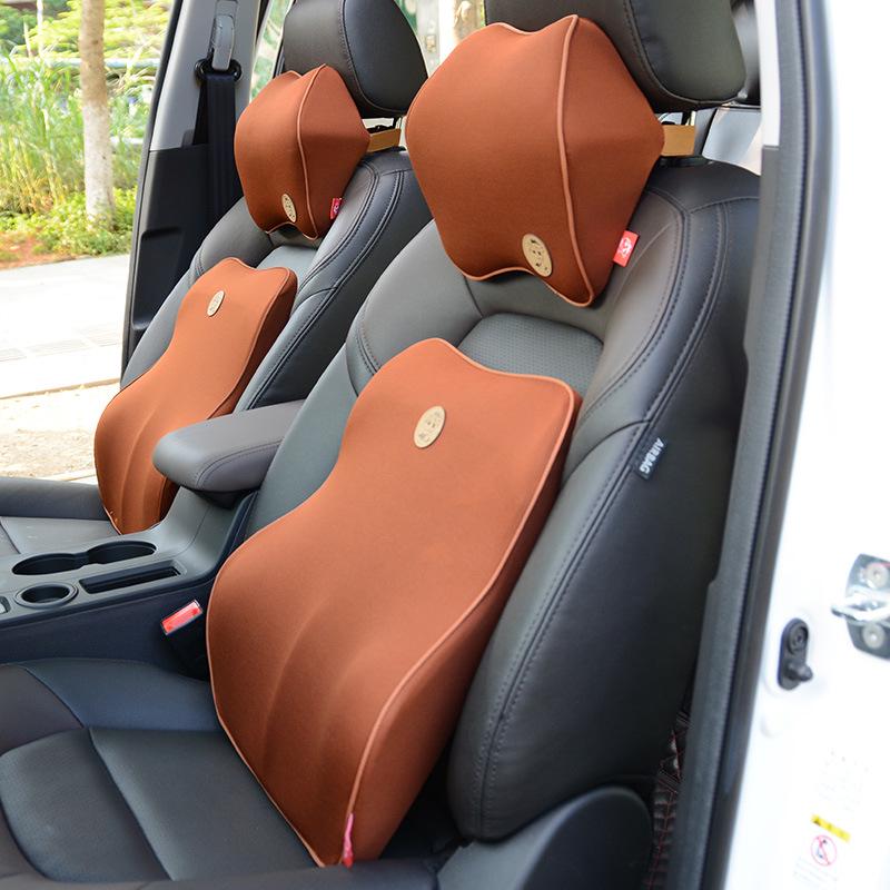 

Memory Foam Car Headrest & Lumbar Support Pillow Set Set коричневый