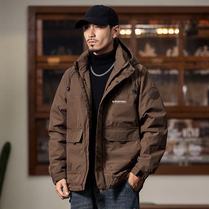 2025 Men s American Retro High Loft Winter Down Jacket - Trendy, Warm, Windproof Workwear 2XL for 160-180 jin