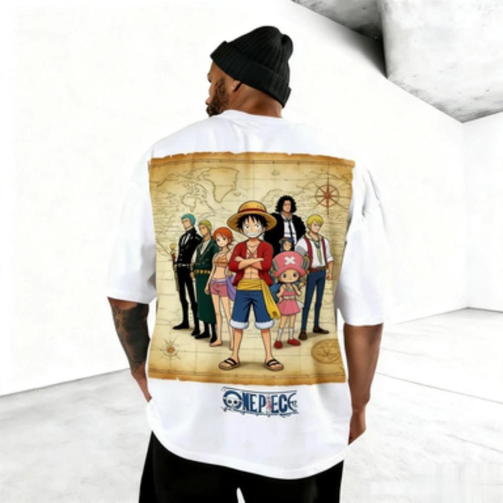 2026 Nouveau T-shirt à Manches Courtes Imprimé Anime 'One Piece' T-shirt Unisexe Haut pour Homme T-shirt d'Été Style Y2K Street Wear