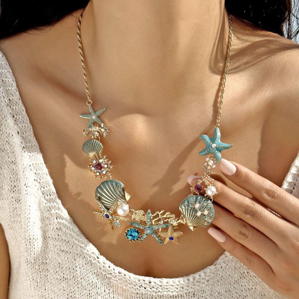 Sea Series Bohemian Shell Necklace Ornaments Starfish Beach Bracelet Shell Starfish Necklace Women