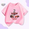 Kinder-Autos-Thema McQueen Bucktooth T-Shirt - Cartoon-Print Baumwolle Kurzarm für Jungen & Mädchen