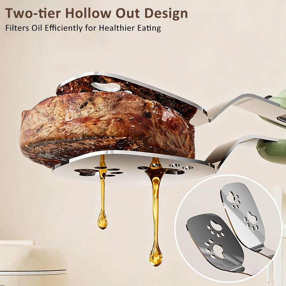 304 Stainless Steel Fish Turner Cartoon Bear Food Tongs Extendable Locking Pan-fried Fish Cake Anti-Slip Stainless Steel Clamps