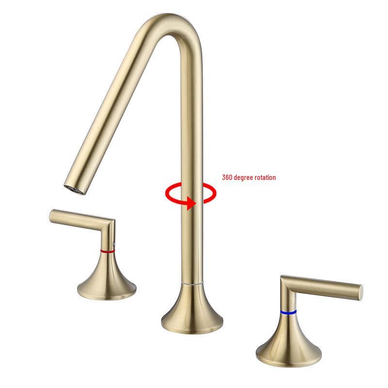 Brushed Gold Hot & Cold Split Basin Faucet