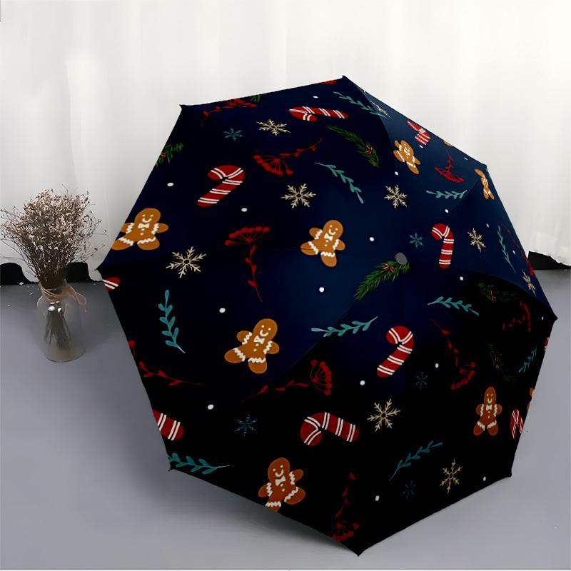 1pc Christmas Cookies Automatic Open/Close Umbrella with One Touch Button,, Windproof Design   Lightweight Portable Umbrella for Women & Men6048