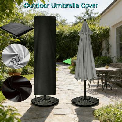 Patio Parasol Cover, Outdoor Umbrella Cover - Durable Protective Cover for Outdoor Garden Umbrellas, Black 240cm Height