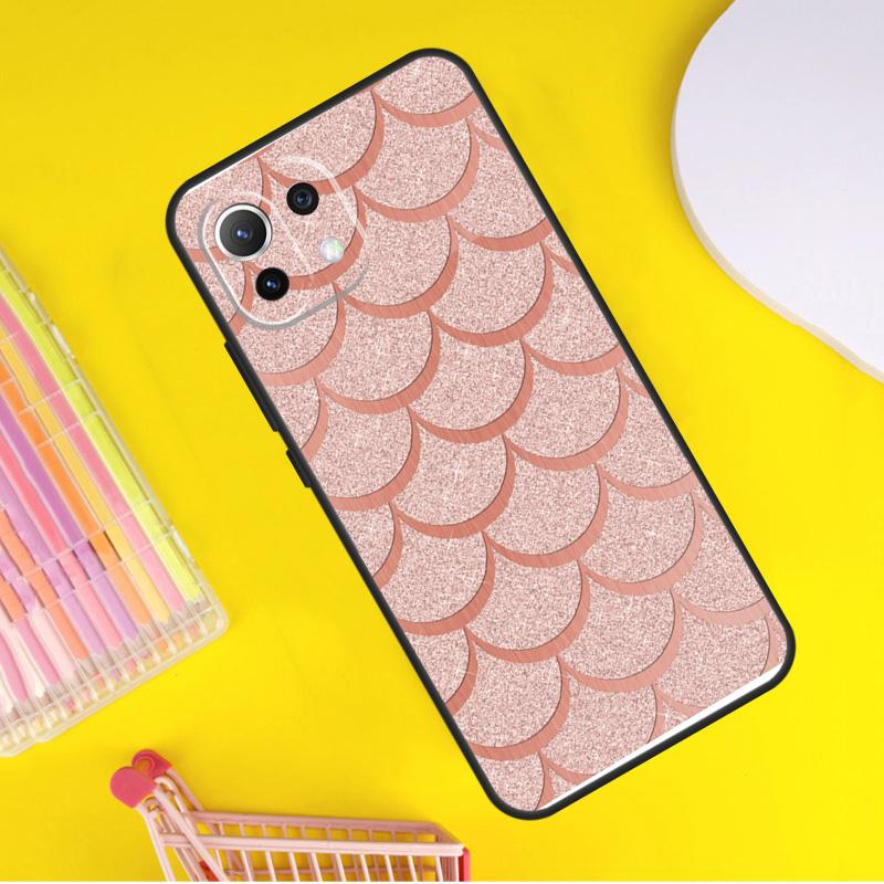 Watercolor Faux Mermaid Scales Cover For Xiaomi 14 Ultra 13 11T 12T 13T 14T Pro POCO X6 X7 Pro X3 X5 F3 F5 F6 M6 Pro Case