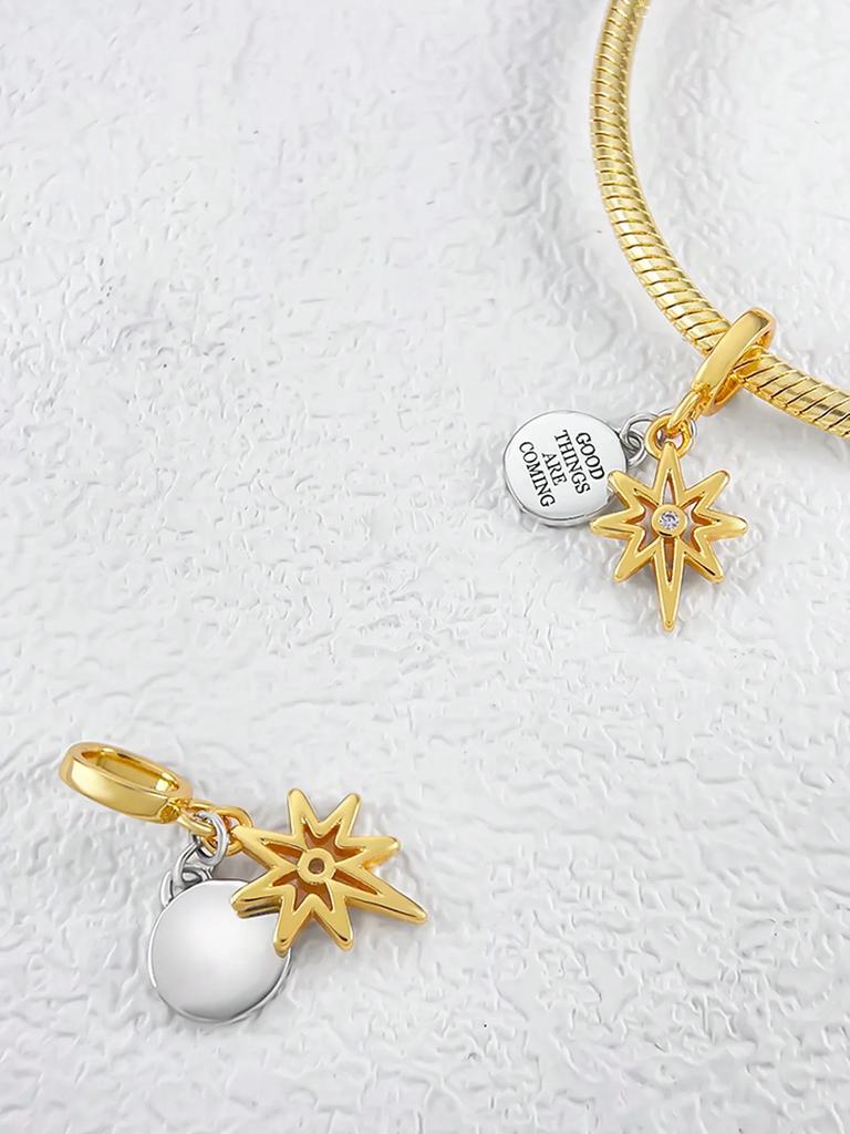 Copper Plated Original Charms Starry Sky Moonbeads Fit Bracelet Women'S Jewelry Gift