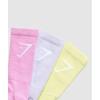 Gymshark Skarpetki załogowe 3pak ReFresh Żółty Świeży Liliowy Kwaśny Różowy I3a3p Ybsv