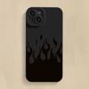Fashion Black Flame Silicone Phone Case For Samsung Galaxy S24 S23 Ultra S22 Plus S21 FE A14 A34 A54 A33 A53 A32 A52s Soft Cover