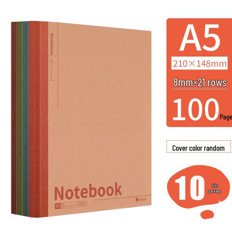 Set of 20 Kraft Paper Notebooks, Soft Cover, A5/B5, Thickened Korean Style Journal