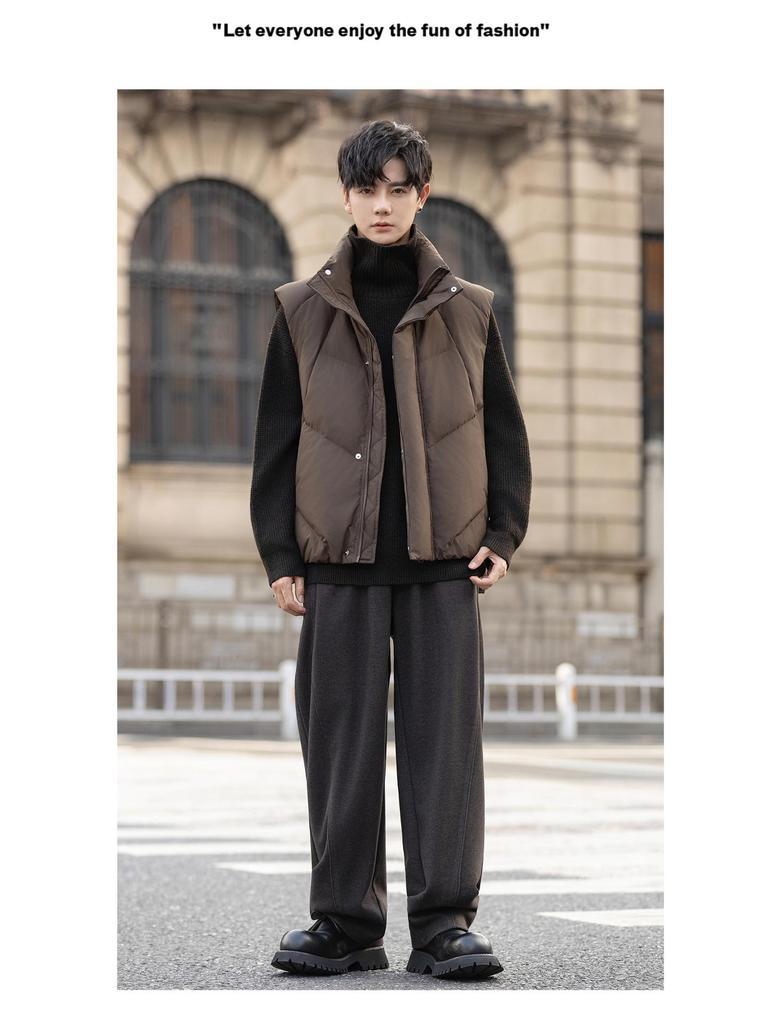 Stehkragen Herren Winter Daunenweste - Verdickt Trendig Koreanischer Stil Oberbekleidung