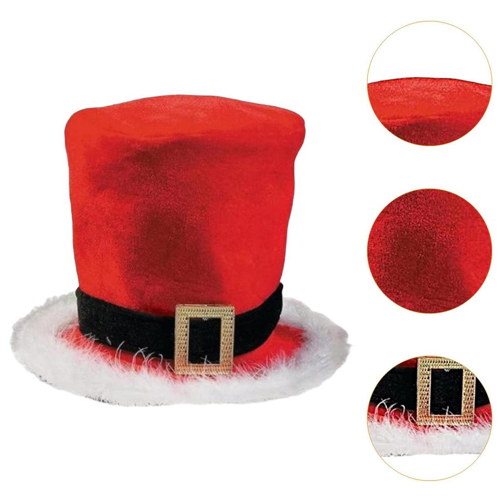 Christmas Top Hat Creative Decor Sturdy for Men Women Santa Claus Hat Xmas Hat for Cosplay Festivals Props Themed Party Dress up