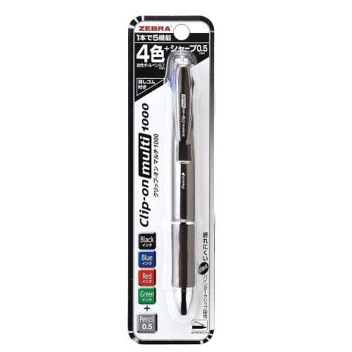 Zebra Multi-Function Pen 4 Colors + Sharp Clip-on Multi 1000 Black P-B4SA2-BK