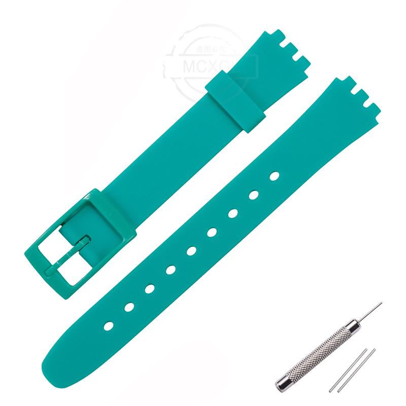 Soft Silicone Watchband Suitable For Swatch 12mm Girls Ladies Strap Colore Waterproof Wrist Bracelet Watch Accessories