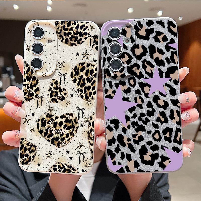 Creative Leopard Print Case For Samsung A18 A57 A37 A17 A56 A36 A26 A16 A55 A35 A25 A15 A54 S21 FE S22 S23 S24 Plus S25 S26 Ultra Silicone Cover