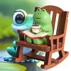 Chair Rocking Frog Figurine Animal Model Toys Statuary Christmas Gift Ornament
