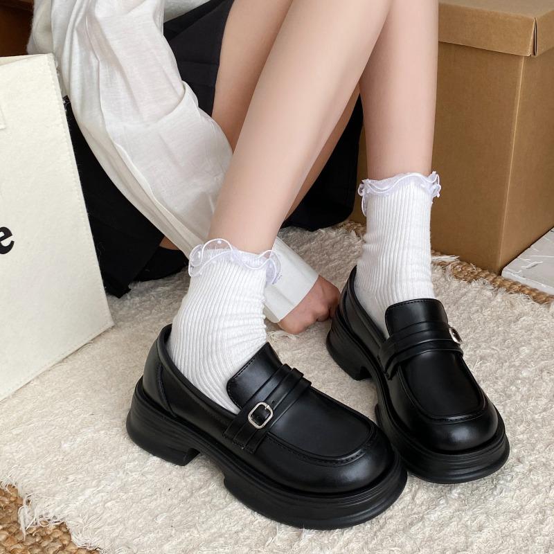 Mary Jane women s shoes flat single shoes small leather shoes J shoes spring new retro college style soft sole 40 чёрный