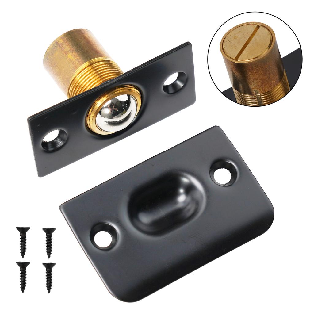 Latch Door Catch Adjustable Brass Steel Door Replacement Roller Ball Spring Catch Lock With 4x Screws High Quality